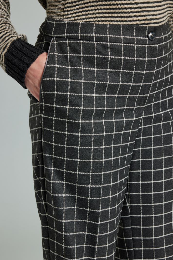 Pantaloni dritti con risvolti - ANTRACITE BIANCO - Fashion Market - 3