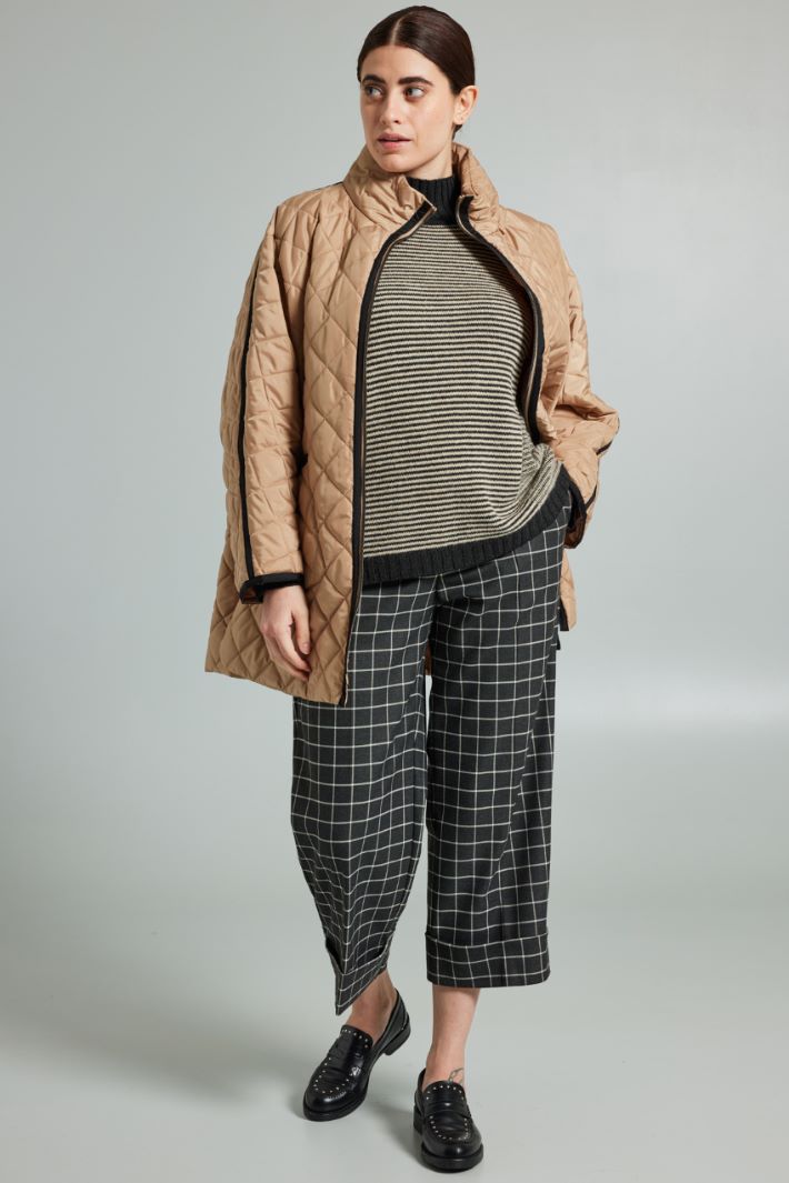 Pantaloni dritti con risvolti - ANTRACITE BIANCO - Fashion Market