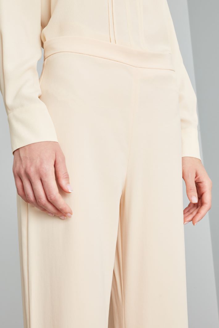 Pantaloni a palazzo in viscosa - BEIGE CHIARO - Fashion Market - 3
