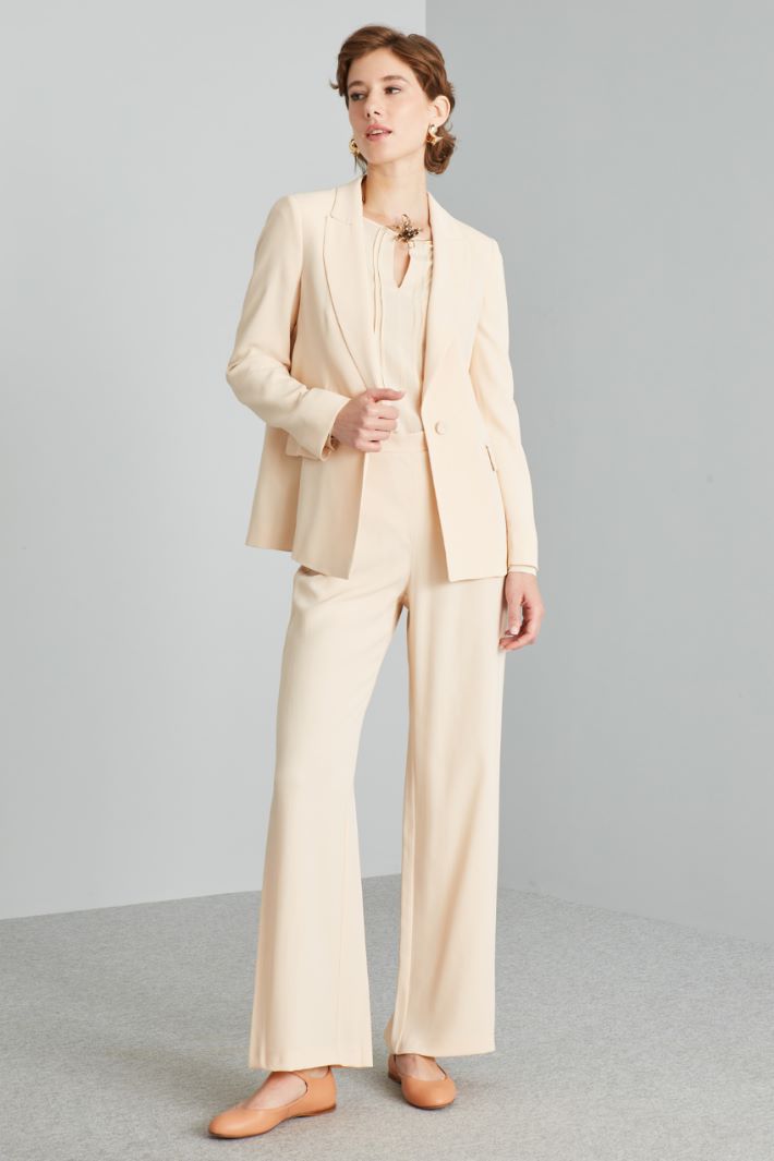 Pantaloni a palazzo in viscosa - BEIGE CHIARO - Fashion Market