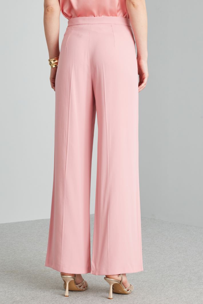 Pantaloni a palazzo in viscosa - ROSA - Fashion Market - 4