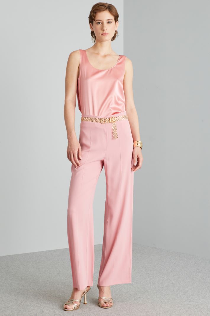 Pantaloni a palazzo in viscosa - ROSA - Fashion Market