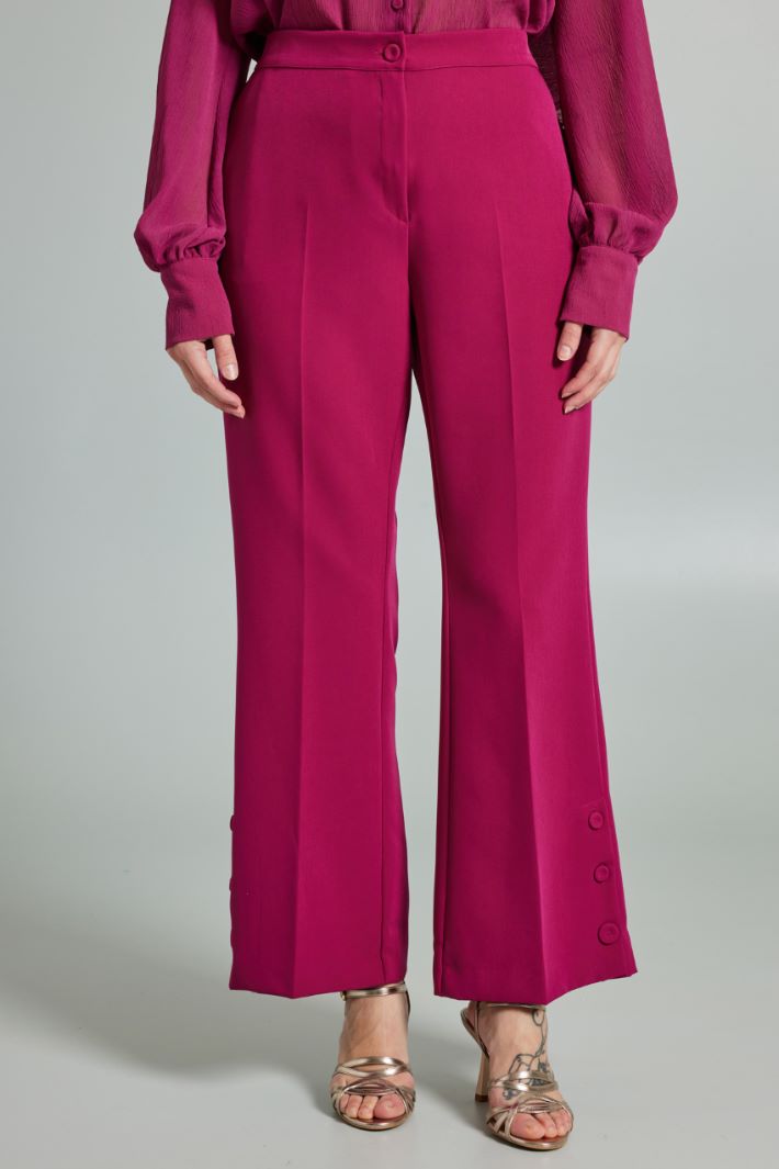 Pantaloni flare con bottoni - CICLAMINO - Fashion Market - 2
