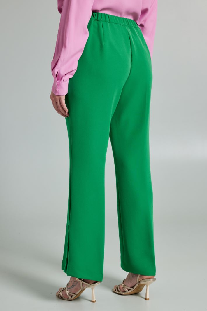 Pantaloni flare con bottoni - VERDE PRATO - Fashion Market - 4