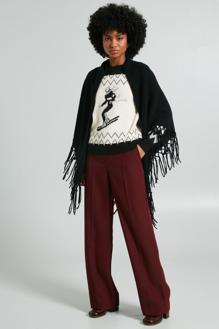 Pantaloni stampati - BORDEAUX - Fashion Market