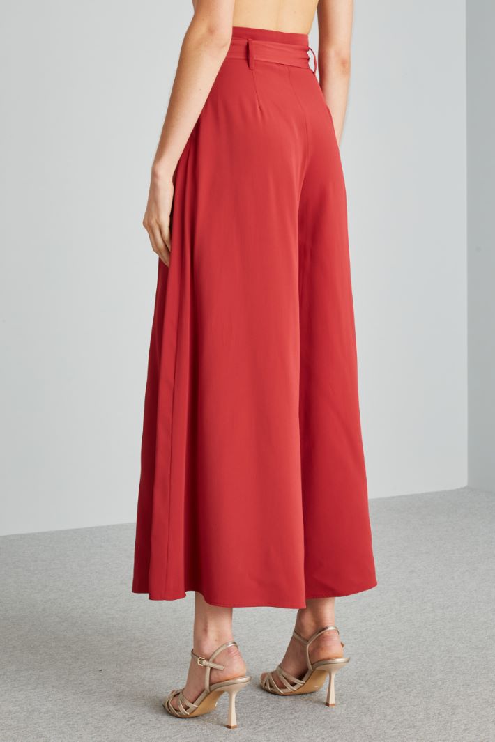 Pantaloni ampi con cintura - ROSSO FRAGOLA - Fashion Market - 4