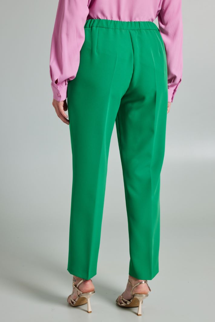 Pantaloni in tessuto fluido - VERDE PRATO - Fashion Market - 4