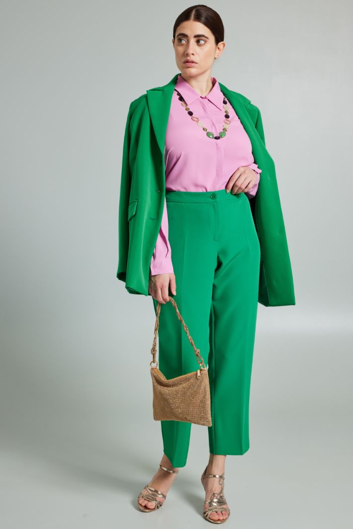 Pantaloni in tessuto fluido - VERDE PRATO - Fashion Market