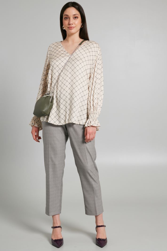 Pantaloni in flanella leggera - AZZURRO MARRONE SABBIA - Fashion Market