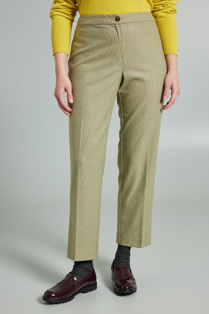 Pantaloni in flanella leggera - GIALLO GRIGIO - Fashion Market - 2