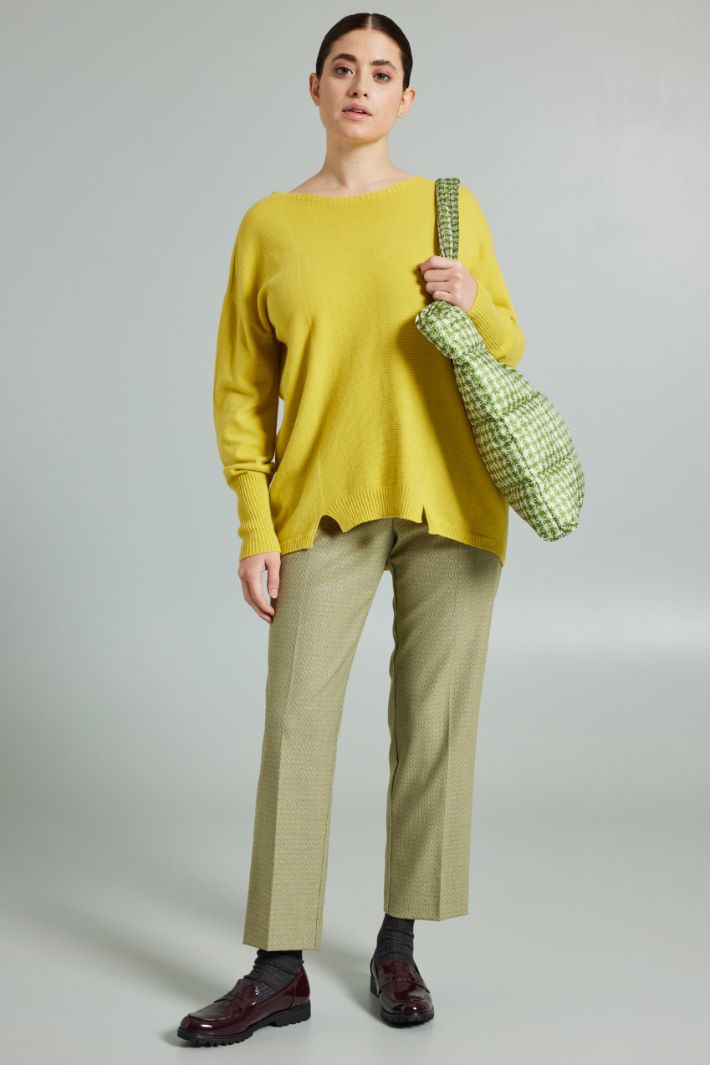 Pantaloni in flanella leggera - GIALLO GRIGIO - Fashion Market