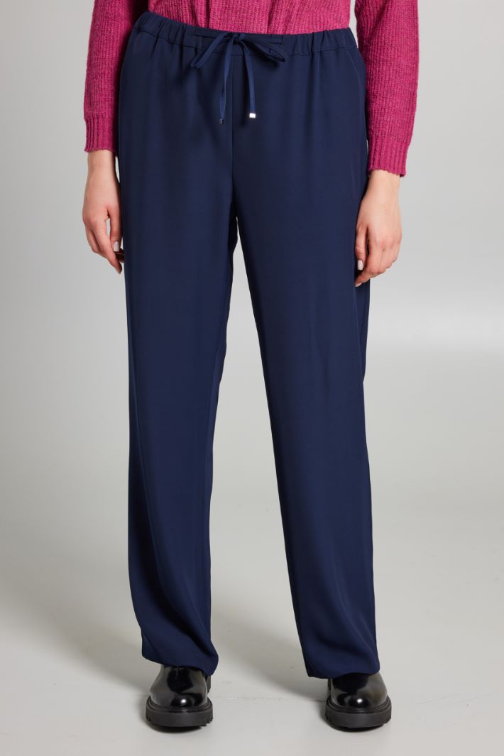 Pantaloni in cady con coulisse - BLU NOTTE - Fashion Market - 2