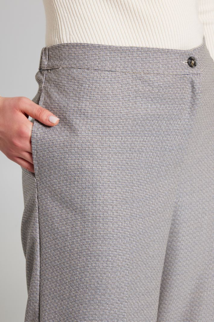 Pantaloni in flanella tinto filo - AZZURRO LATTE TABACCO - Fashion Market - 3