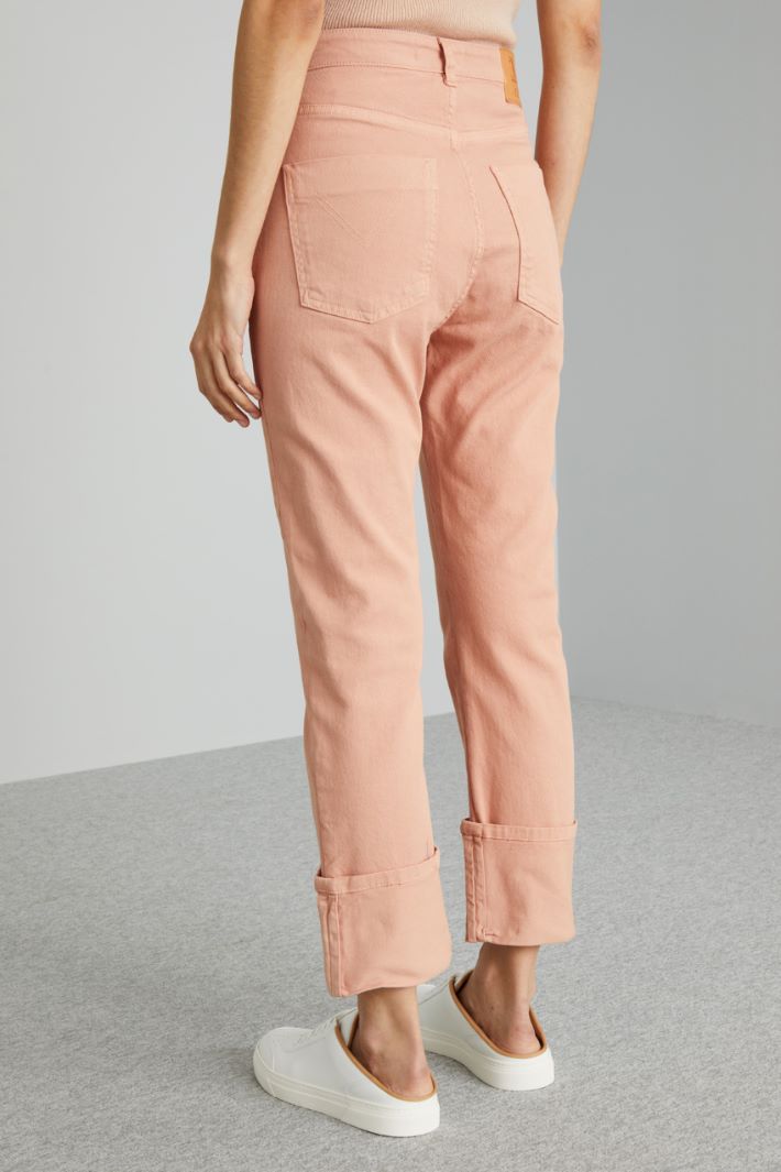 Pantaloni in bull con risvolto - ROSA PALLIDO - Fashion Market - 4