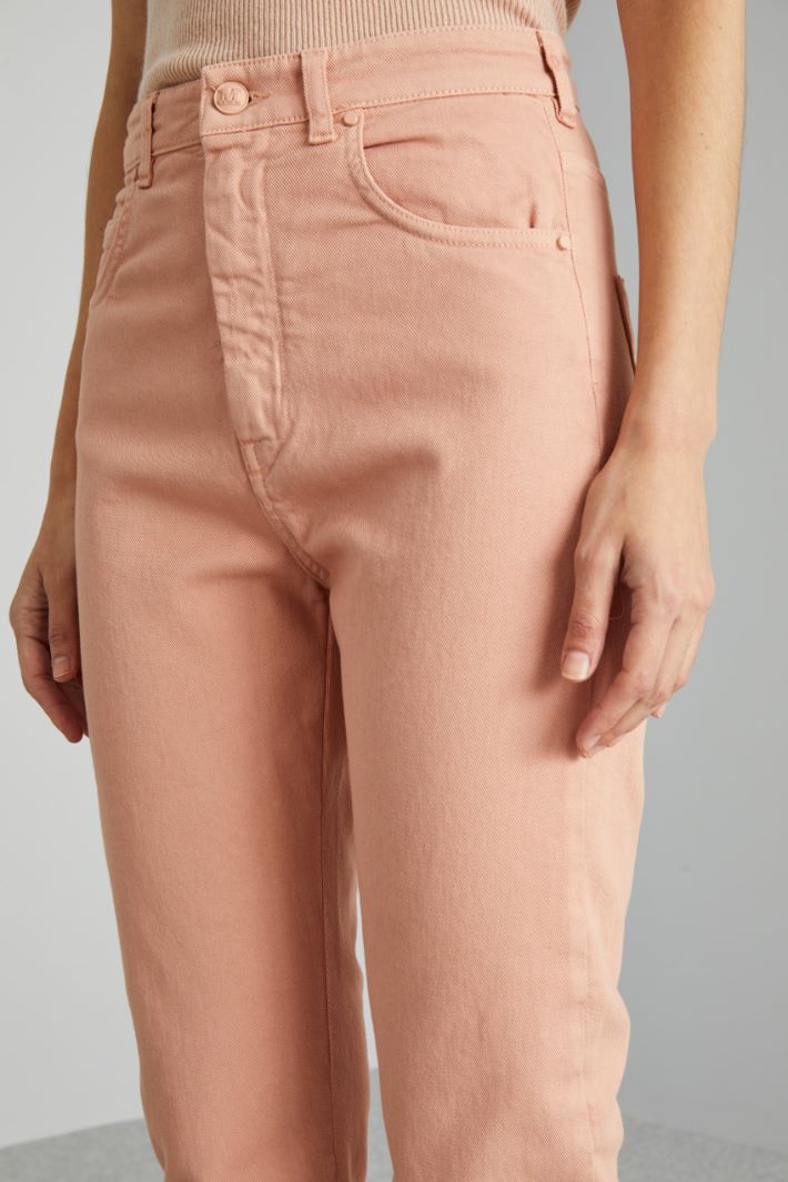 Pantaloni in bull con risvolto - ROSA PALLIDO - Fashion Market - 3
