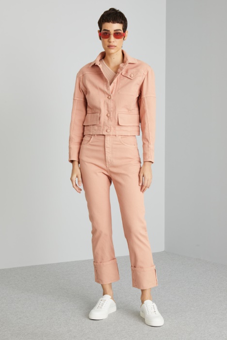 Pantaloni in bull con risvolto - Fashion Market