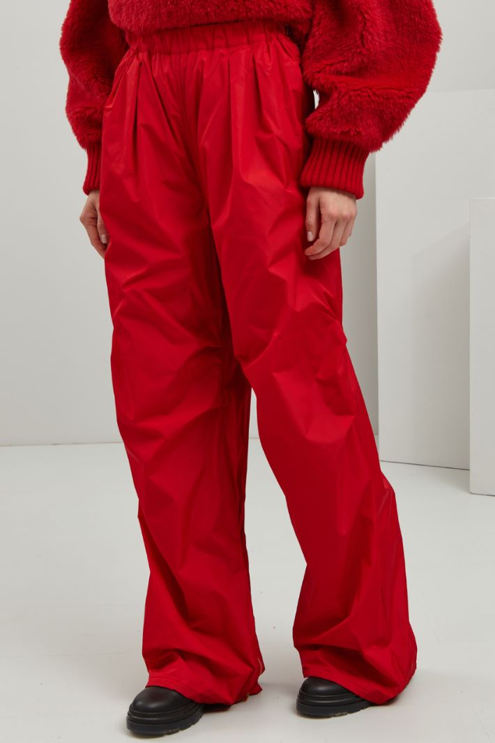 Pantaloni in taffetà tecnico - ROSSO - Fashion Market - 2