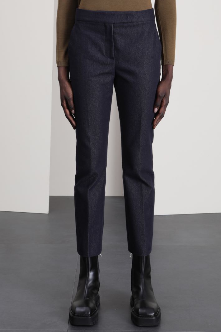 Pantaloni effetto denim - blu notte - Fashion Market - 4