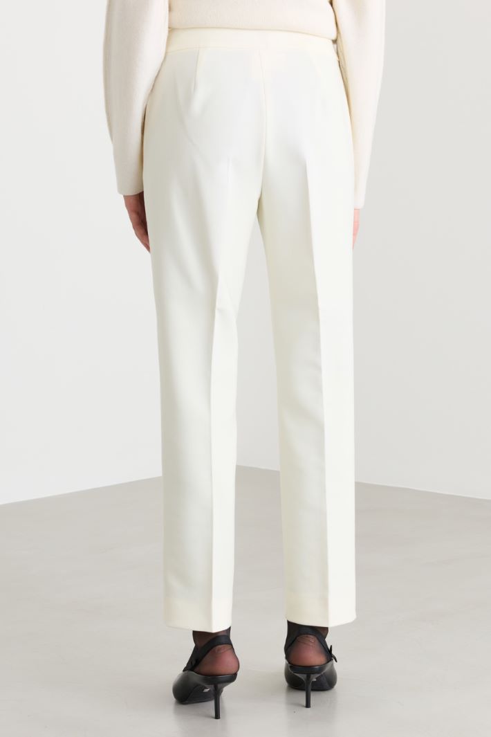 Pantalone dritti in lana - BIANCO - Fashion Market - 4