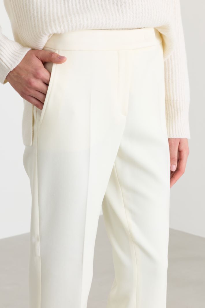 Pantalone dritti in lana - BIANCO - Fashion Market - 3