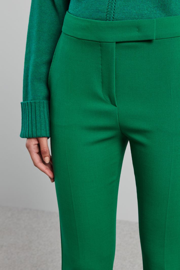Pantaloni dritti in lana - VERDE PRATO - Fashion Market - 3