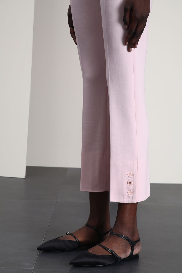 Pantaloni in crepé di lana - ROSA PASTELLO - Fashion Market - 3