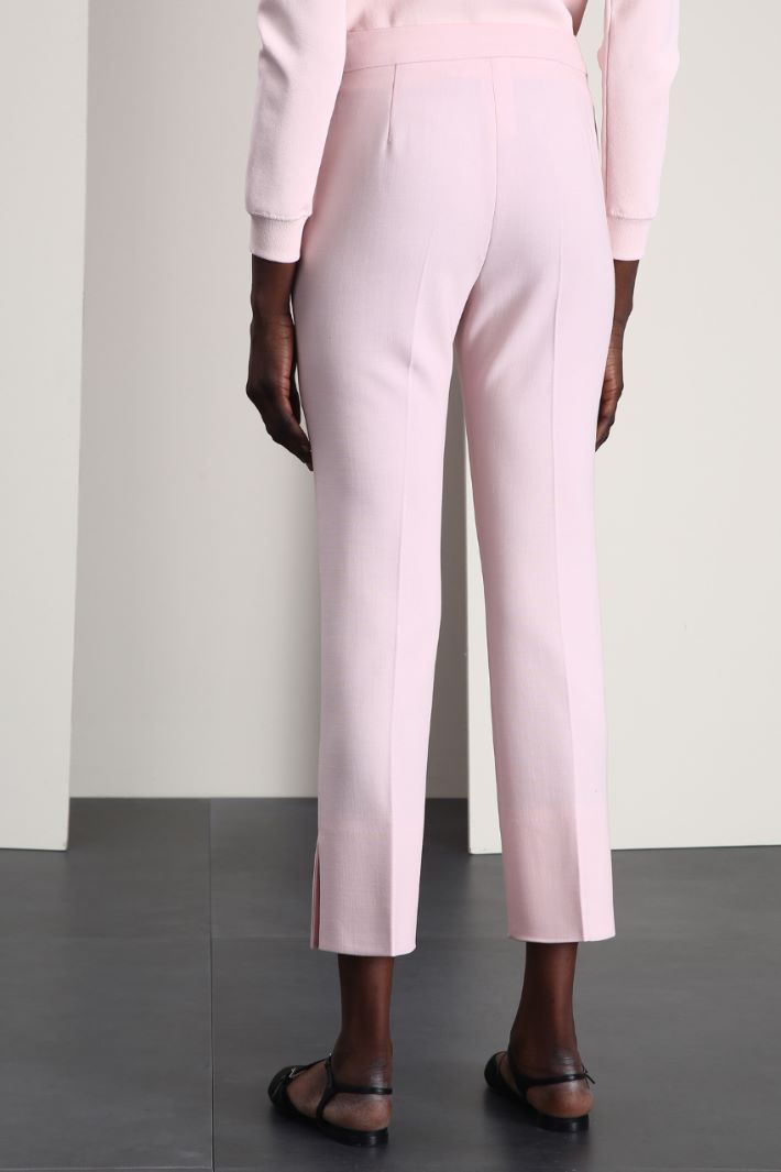 Pantaloni in crepé di lana - ROSA PASTELLO - Fashion Market - 2