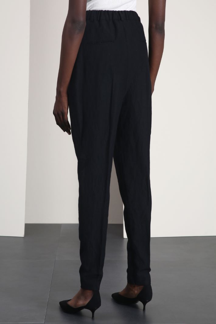 Pantalone baggy in misto lana - NERO - Fashion Market - 2