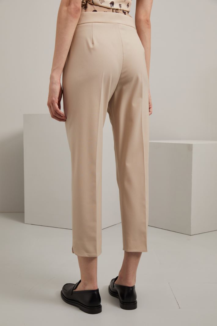 Pantalone a sigaretta in lana - BEIGE - Fashion Market - 4