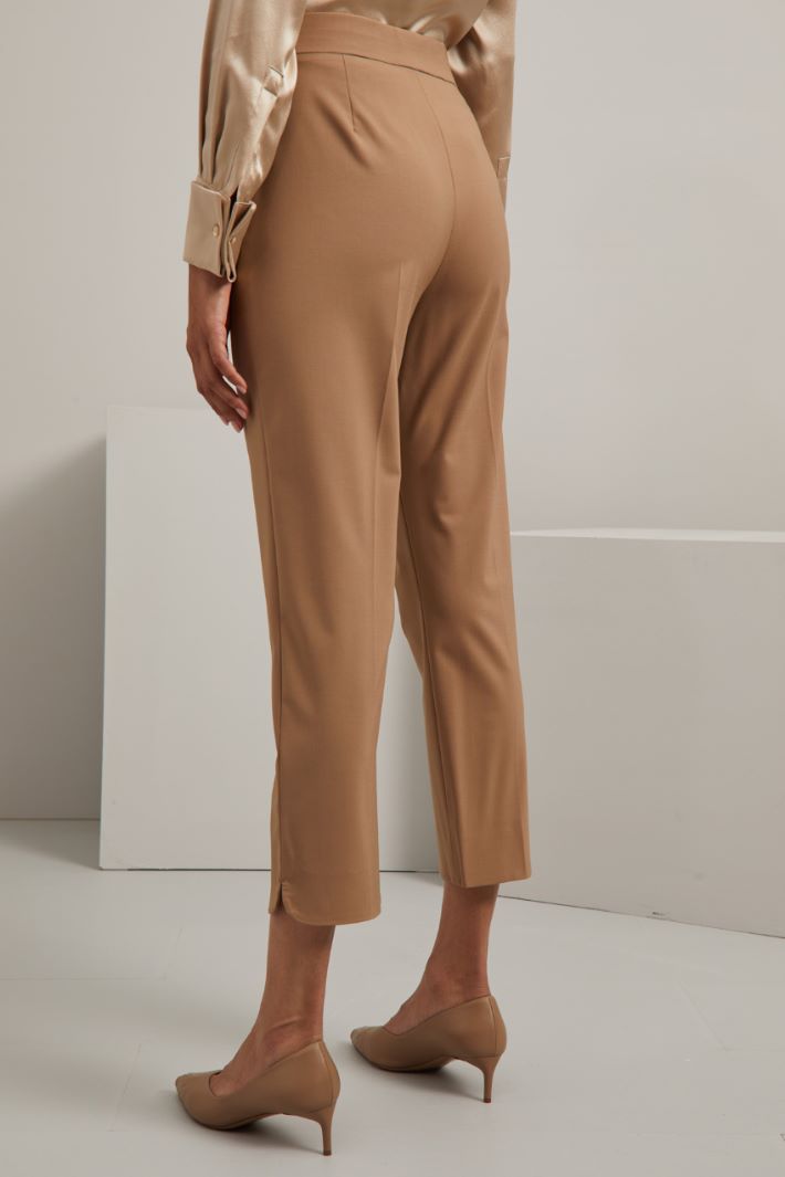 Pantalone a sigaretta in lana - NOCCIOLA - Fashion Market - 4