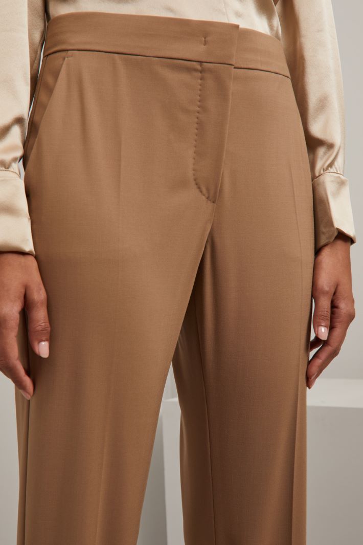 Pantalone a sigaretta in lana - NOCCIOLA - Fashion Market - 3
