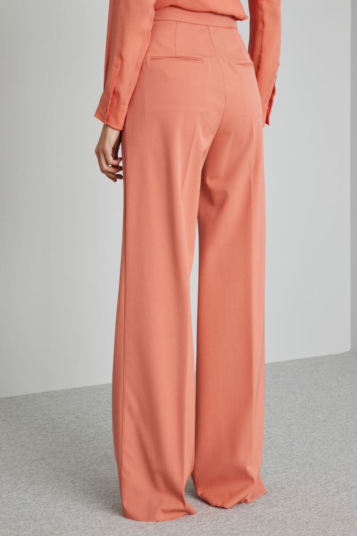 Pantalone a vita alta in lana - SALMONE - Fashion Market - 4
