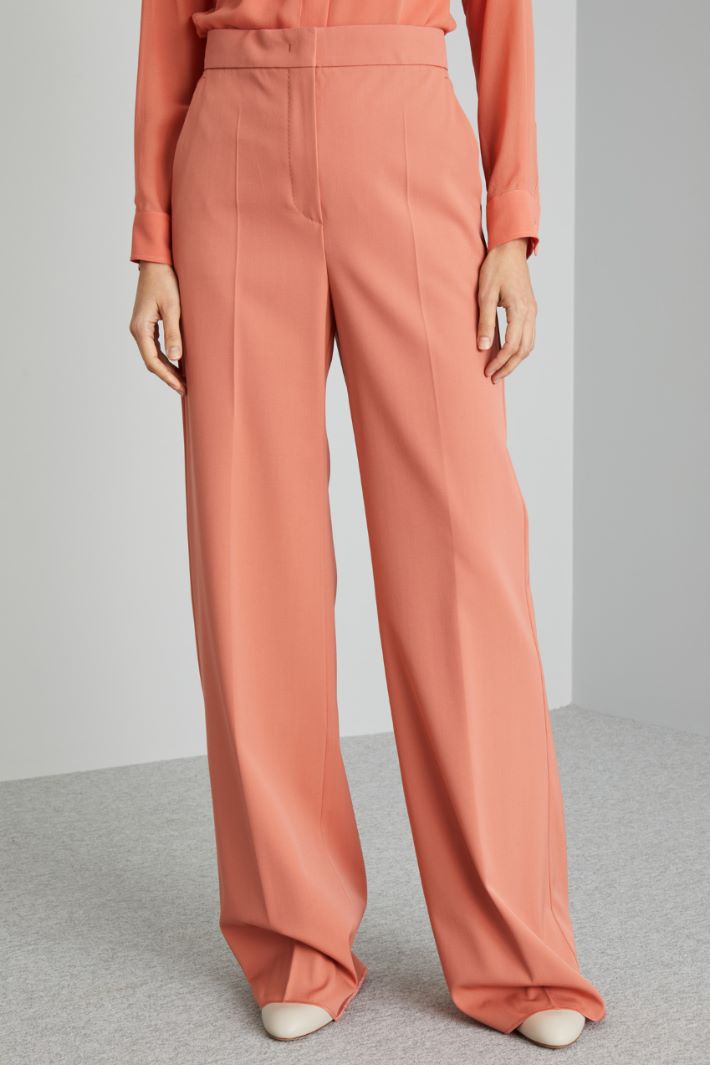 Pantalone a vita alta in lana - SALMONE - Fashion Market - 2