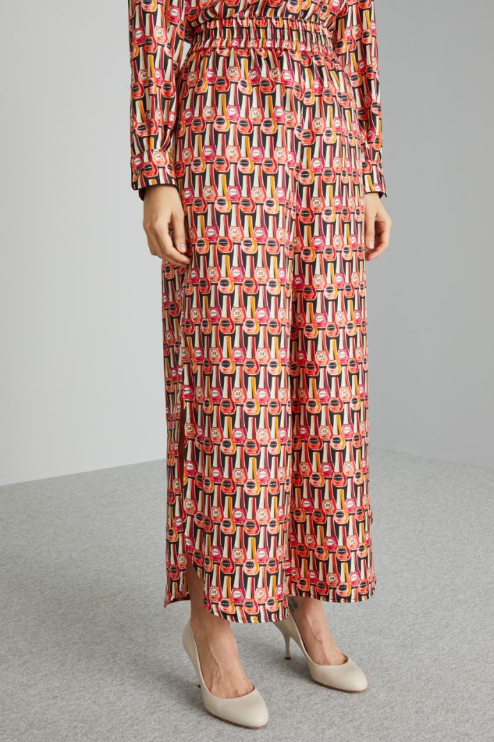 Pantaloni in twill a fantasia - ROSA NERO - Fashion Market - 2