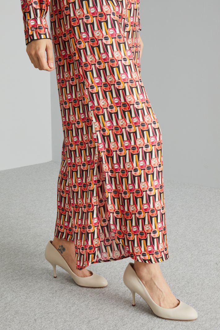 Pantaloni in twill a fantasia - ROSA NERO - Fashion Market - 3
