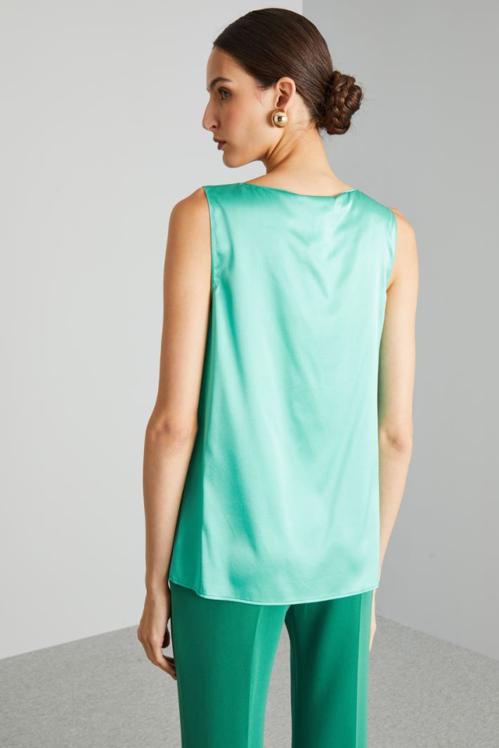 Top in raso di seta - VERDE MENTA - Fashion Market - 4