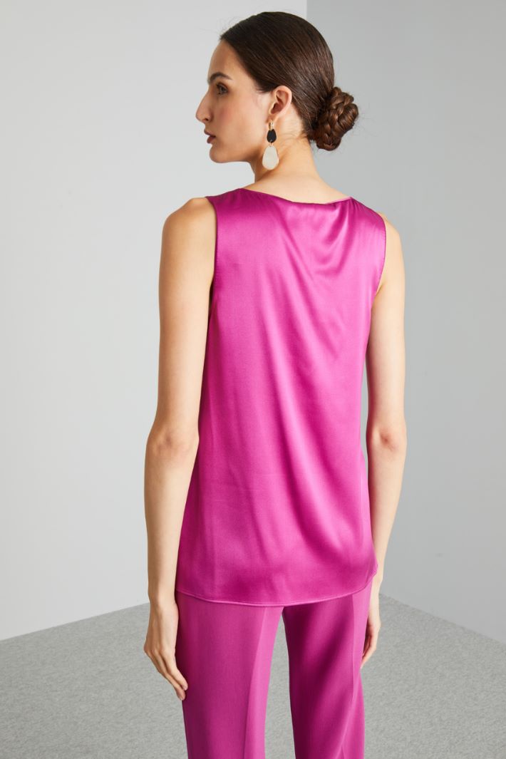 Top in raso di seta - CICLAMINO - Fashion Market - 4