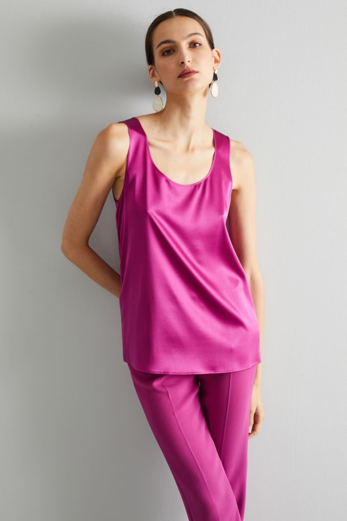 Top in raso di seta - CICLAMINO - Fashion Market - 2