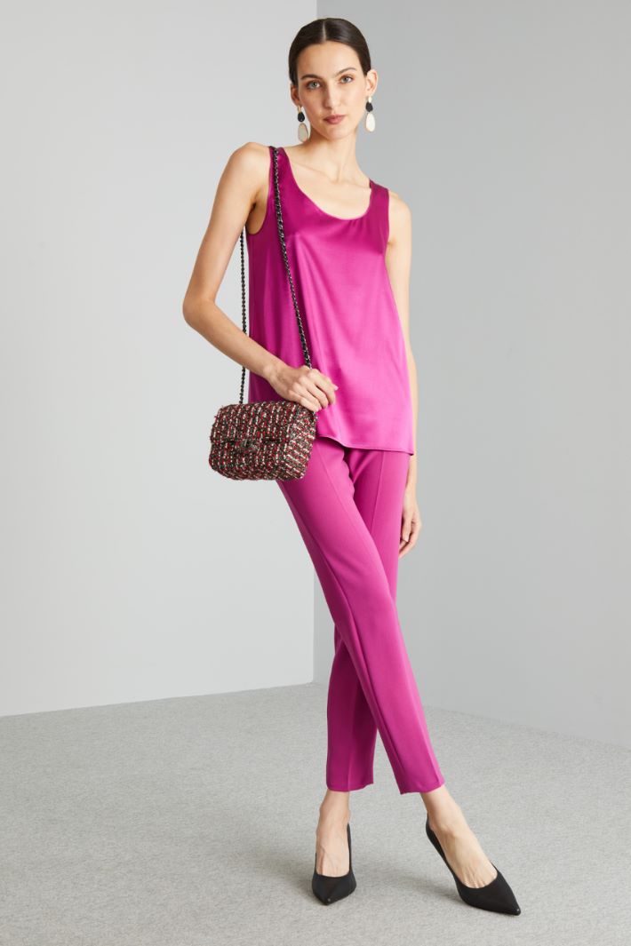 Top in raso di seta - CICLAMINO - Fashion Market