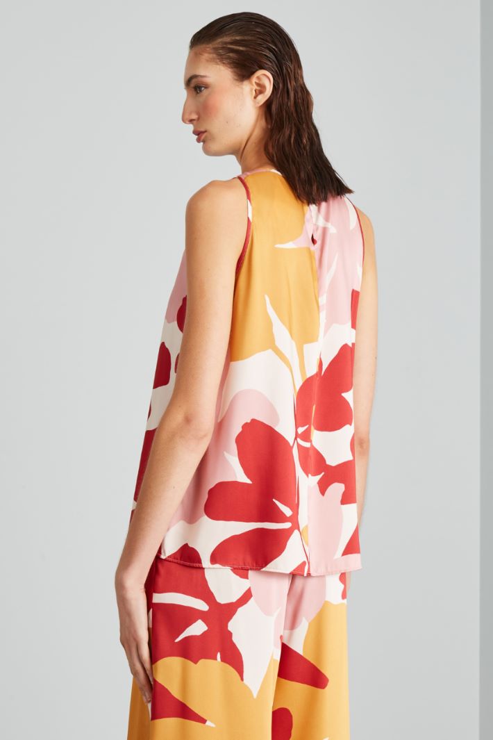 Top smanicato in twill - ROSSO ROSA SENAPE - Fashion Market - 4