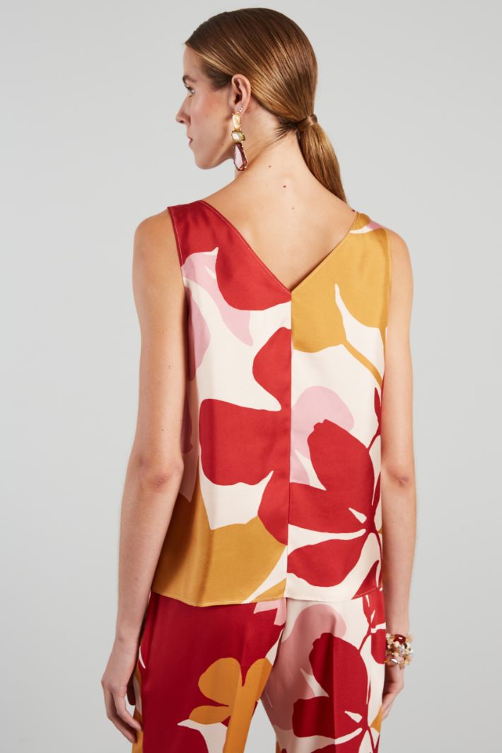 Top in twill con fiocco - FRAGOLA SENAPE AVORIO - Fashion Market - 4