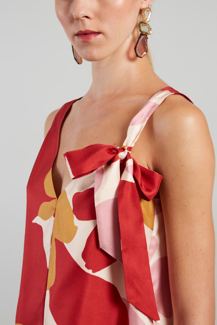 Top in twill con fiocco - FRAGOLA SENAPE AVORIO - Fashion Market - 3