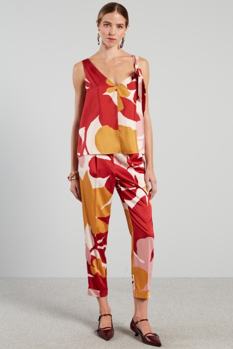 Top in twill con fiocco - Fashion Market