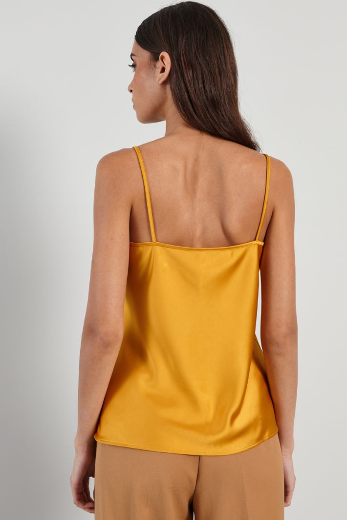 Top con bordo in tulle - GIALLO ZAFFERANO - Fashion Market - 4