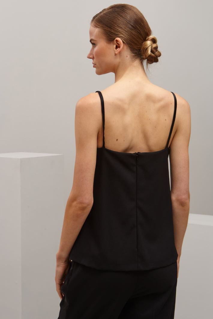 Top in crépe di lana - NERO - Fashion Market - 4