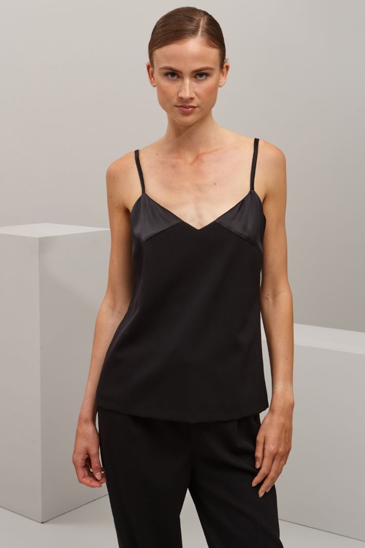 Top in crépe di lana - NERO - Fashion Market - 2