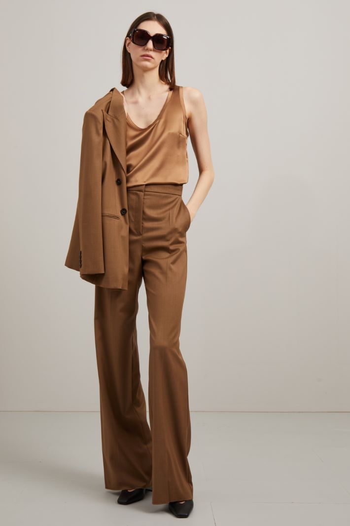 Top in raso di pura seta - BRONZO - Fashion Market