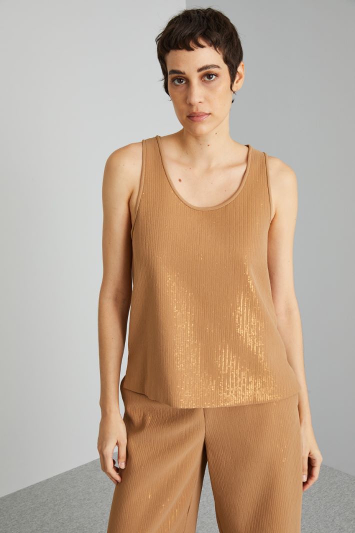 Top a doppio strato - CAMMELLO - Fashion Market - 2