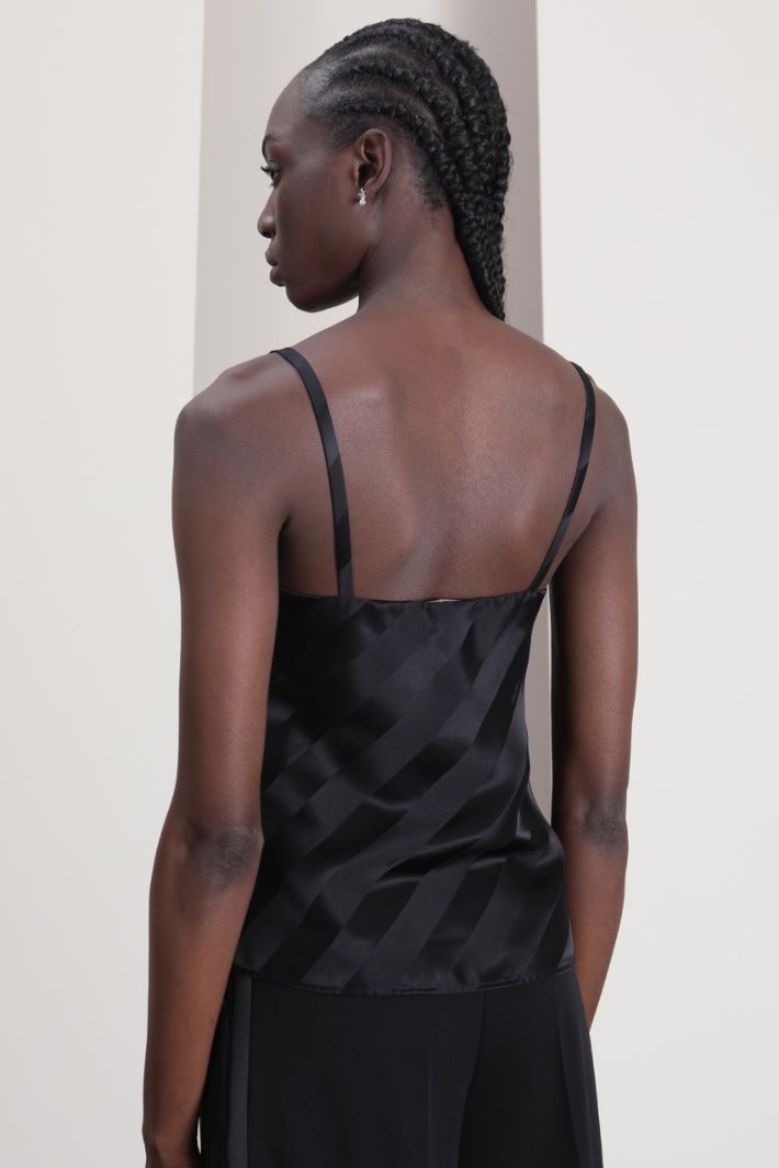 Top in raso di pura seta - NERO - Fashion Market - 3