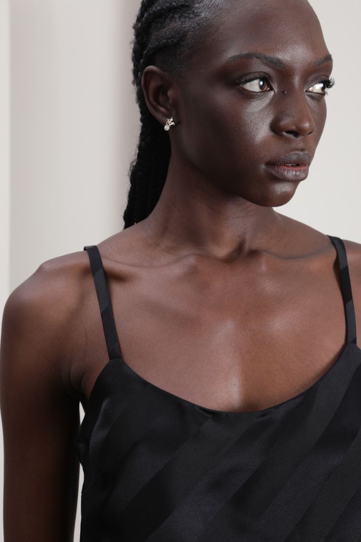 Top in raso di pura seta - NERO - Fashion Market - 2